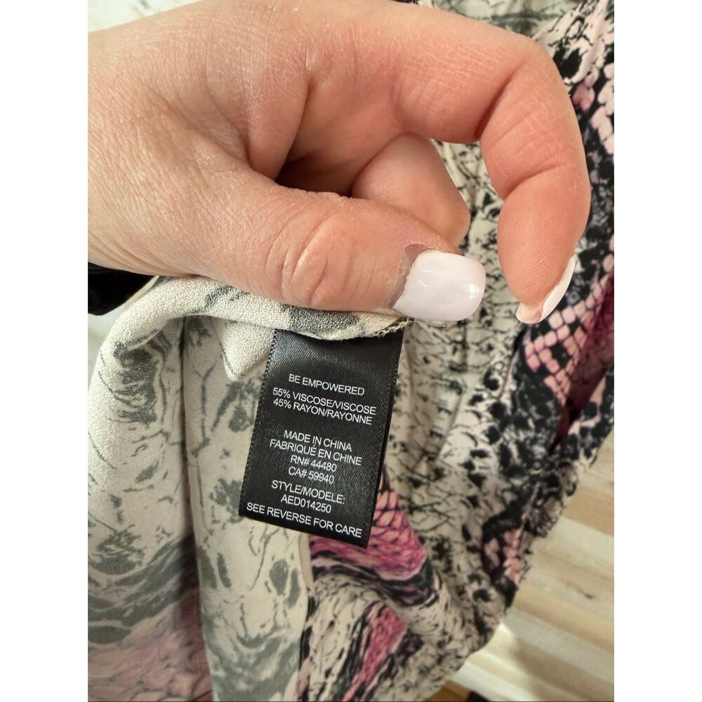 AFRM Zelda Open Back Midi Dress in the pink Snake Print Size L - Picture 9 of 9